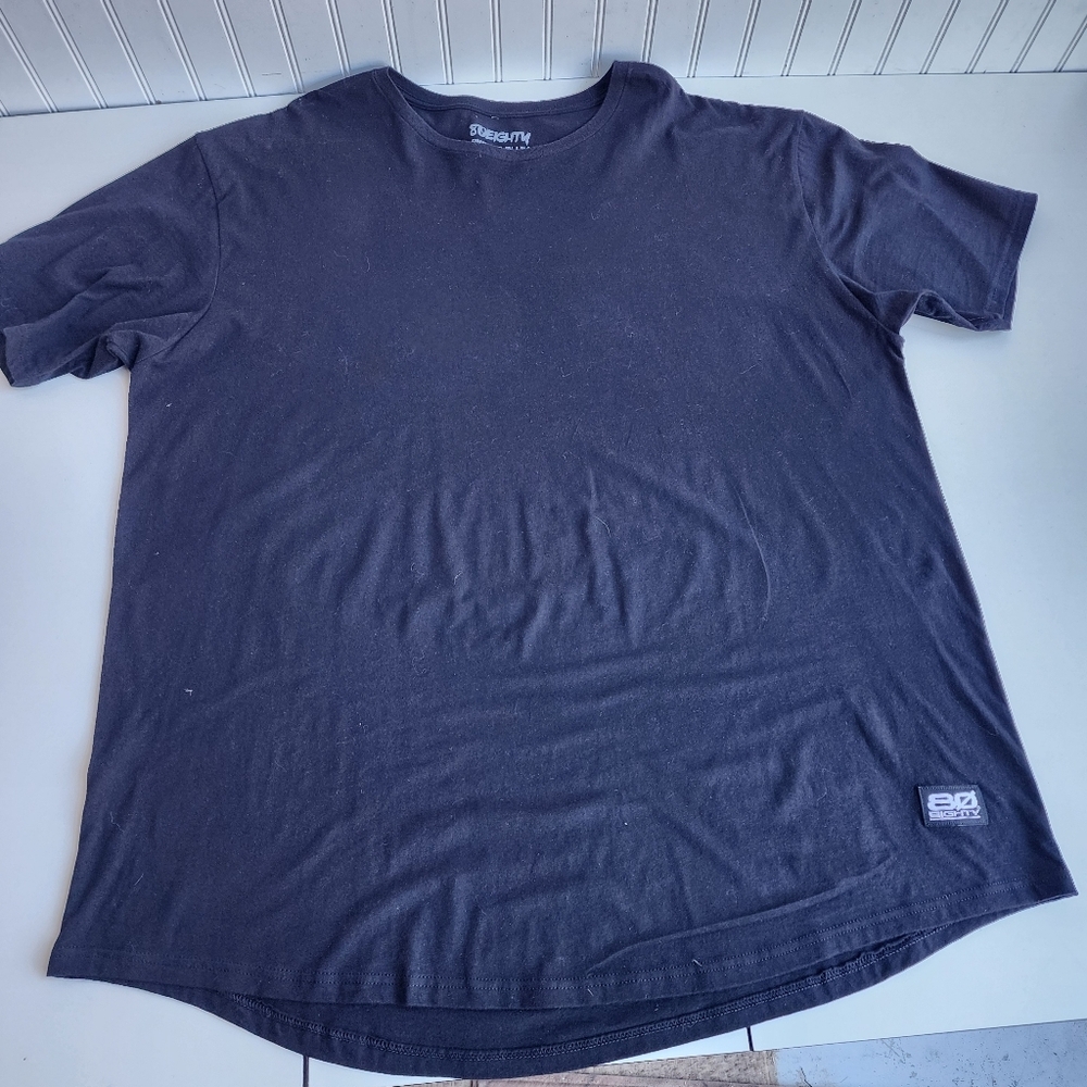 80Eighty Men’s Solid T-Shirt Size Large Black 100% Cotton Sz XXL